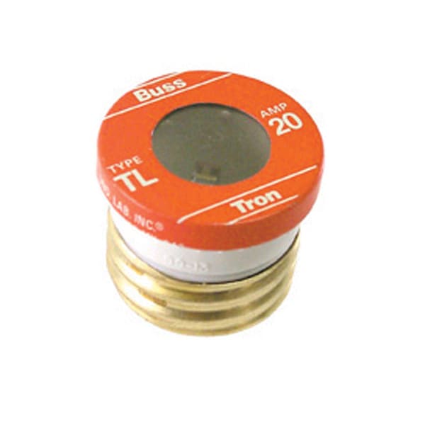 Eaton Bussmann Plug Fuse, TL Series, Time-Delay, 20A, 125V AC, Indicating, 10kA at 125V AC TL-20PK4 - main